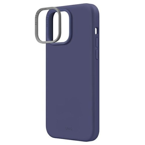 Etui na telefon iPhone 14 Pro Max UNIQ Lino purpurowy - elegancki design