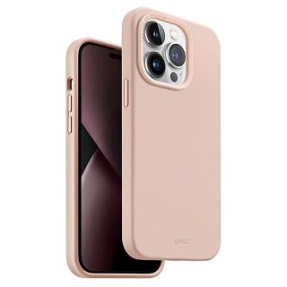 Etui na telefon iPhone 14 Pro Max UNIQ Lino Hue różowy - stylowe akcesorium