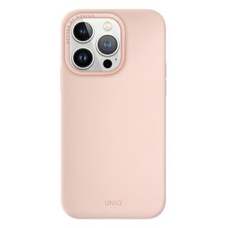 Etui na telefon iPhone 14 Pro Max UNIQ Lino Hue różowy - stylowe akcesorium