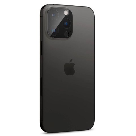 Szkło hartowane iPhone 14 Pro / 14 Pro Max Spigen Optik.tr Camera Protector Black [2 PACK]