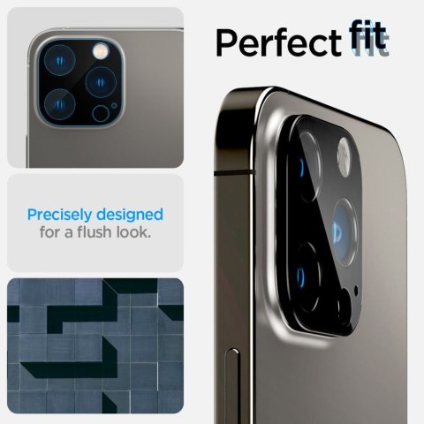 Szkło hartowane iPhone 14 Pro / 14 Pro Max Spigen Optik.tr Camera Protector Black [2 PACK]