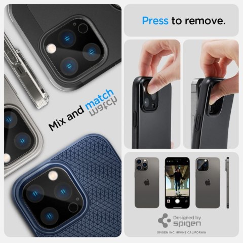 Szkło hartowane iPhone 14 Pro / 14 Pro Max Spigen Optik.tr Camera Protector Black [2 PACK]