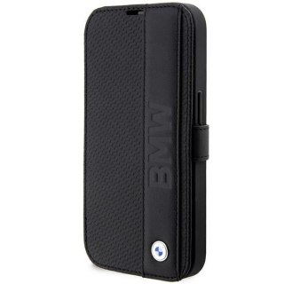 Etui BMW BMBKP14X22RDPK Apple iPhone 14 Pro Max czarny/black bookcase Leather Textured&Stripe