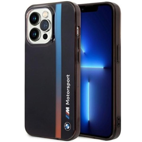 Etui iPhone 14 Pro Max BMW czarne IML Tricolor Stripe