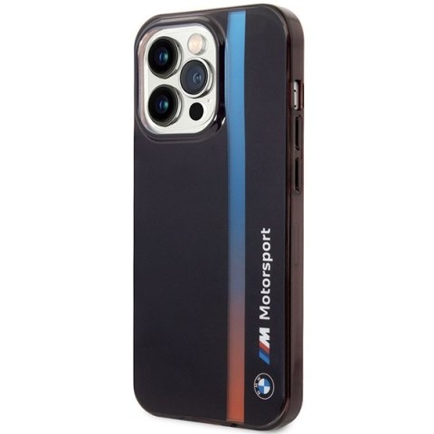 Etui iPhone 14 Pro Max BMW czarne IML Tricolor Stripe