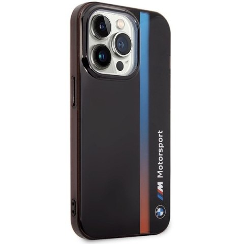 Etui iPhone 14 Pro Max BMW czarne IML Tricolor Stripe