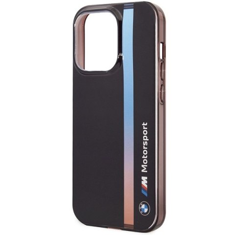 Etui iPhone 14 Pro Max BMW czarne IML Tricolor Stripe