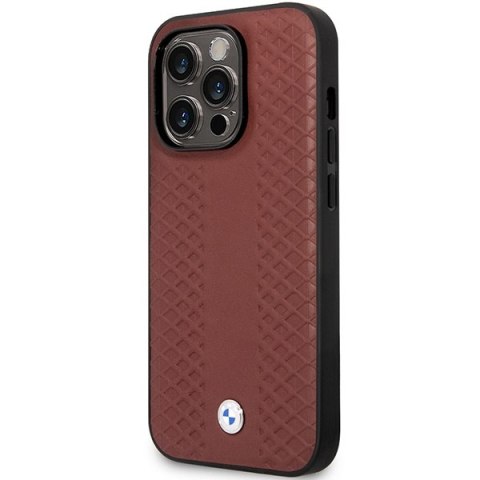 Etui BMW BMHCP14X22RFGR Apple iPhone 14 Pro Max burgundowy/burgundy Leather Diamond Pattern