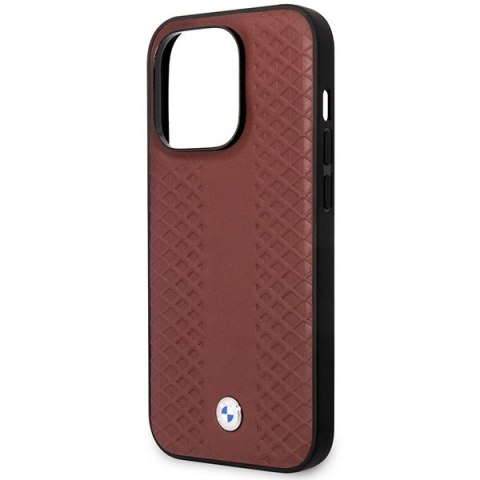 Etui BMW BMHCP14X22RFGR Apple iPhone 14 Pro Max burgundowy/burgundy Leather Diamond Pattern