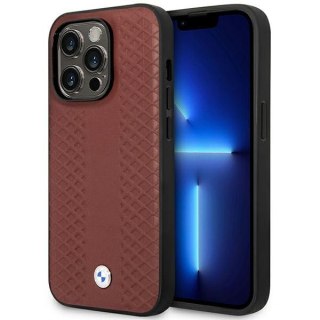 Etui BMW BMHMP14X22RFGR Apple iPhone 14 Pro Max burgundowy/burgundy Leather Diamond Pattern MagSafe