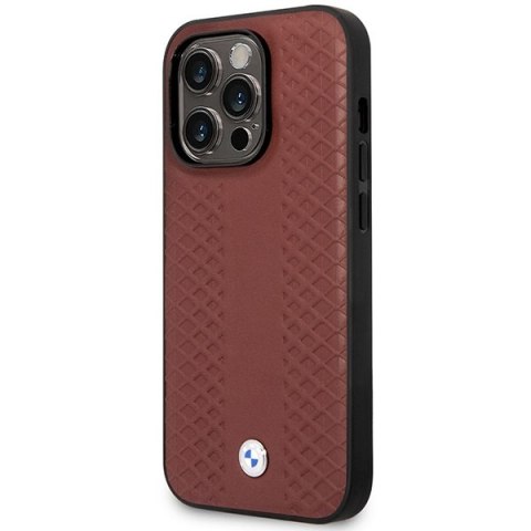 Etui BMW BMHMP14X22RFGR Apple iPhone 14 Pro Max burgundowy/burgundy Leather Diamond Pattern MagSafe