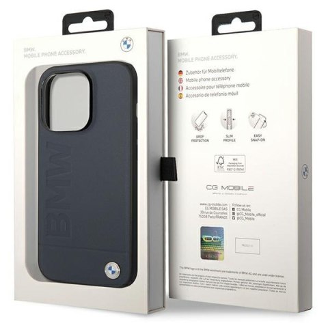 Etui na telefon iPhone 14 Pro Max BMW granatowe hardcase MagSafe