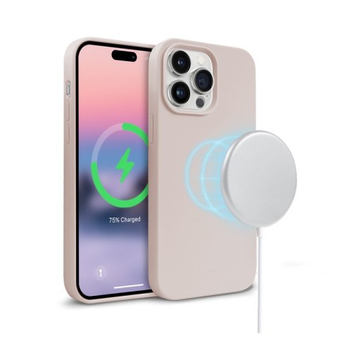 Etui na telefon iPhone 14 Pro Max Crong Color Cover MagSafe piaskowy róż