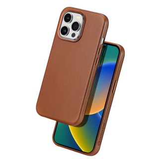 Etui na telefon iPhone 14 Pro Max DuxDucis Naples MagSafe brązowe