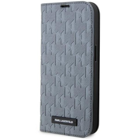 Etui na telefon iPhone 14 Pro Max Karl Lagerfeld Saffiano Monogram srebrne