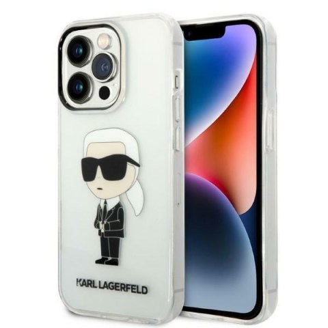 Etui na telefon iPhone 14 Pro Max Karl Lagerfeld przezroczyste Ikonik