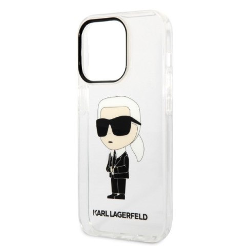 Etui na telefon iPhone 14 Pro Max Karl Lagerfeld przezroczyste Ikonik