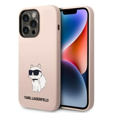 Etui na telefon iPhone 14 Pro Max Karl Lagerfeld różowe Silicone Choupette