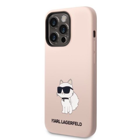 Etui na telefon iPhone 14 Pro Max Karl Lagerfeld różowe Silicone Choupette