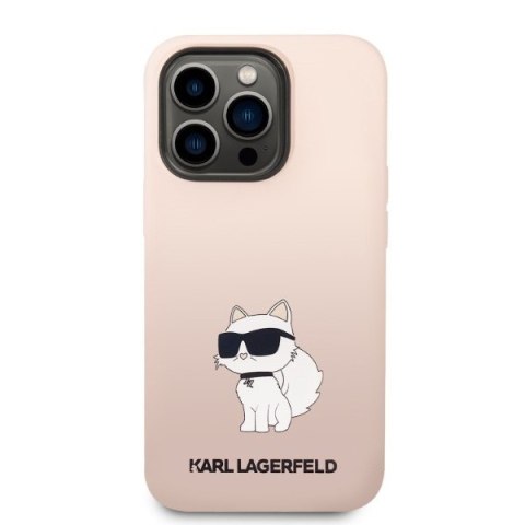 Etui na telefon iPhone 14 Pro Max Karl Lagerfeld różowe Silicone Choupette