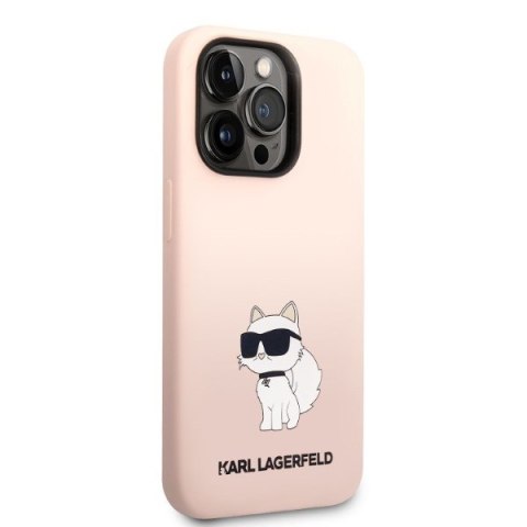 Etui na telefon iPhone 14 Pro Max Karl Lagerfeld różowe Silicone Choupette