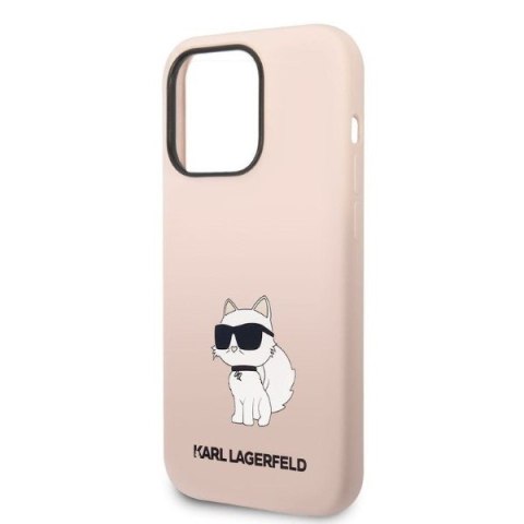 Etui na telefon iPhone 14 Pro Max Karl Lagerfeld różowe Silicone Choupette