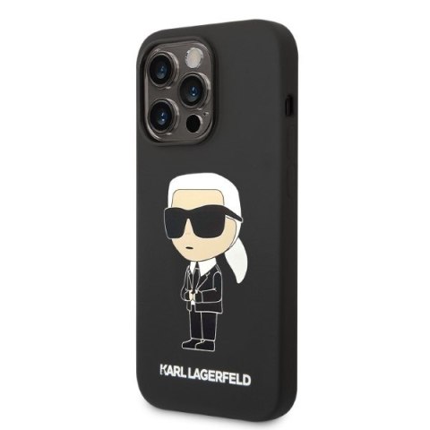 Etui na telefon iPhone 14 Pro Max Karl Lagerfeld czarne Silicone Ikonik