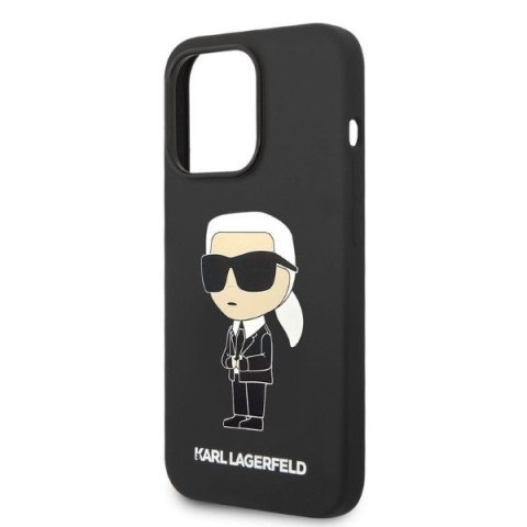 Etui na telefon iPhone 14 Pro Max Karl Lagerfeld czarne Silicone Ikonik