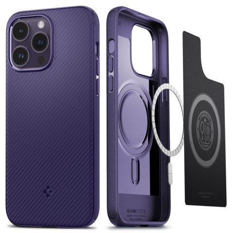 Etui na telefon iPhone 14 Pro Max Spigen Mag Armor głębokie fioletowe