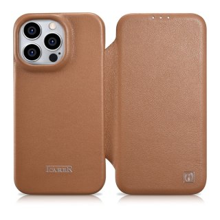 Etui iPhone 14 Pro Max iCarer CE Premium Leather Folio MagSafe brązowe