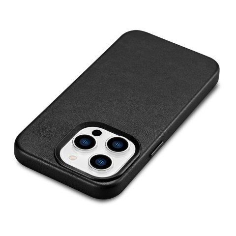 Etui iPhone 14 Pro Max iCarer Leather MagSafe czarne