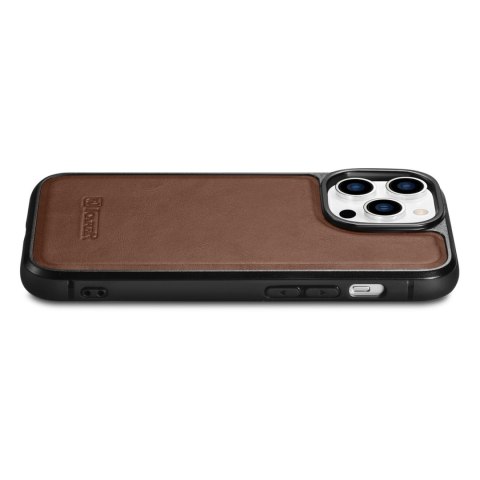 Etui na telefon iPhone 14 Pro Max iCarer Leather MagSafe brązowe