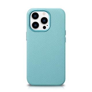 Etui iPhone 14 Pro Max iCarer Litchi Premium Leather MagSafe zielone