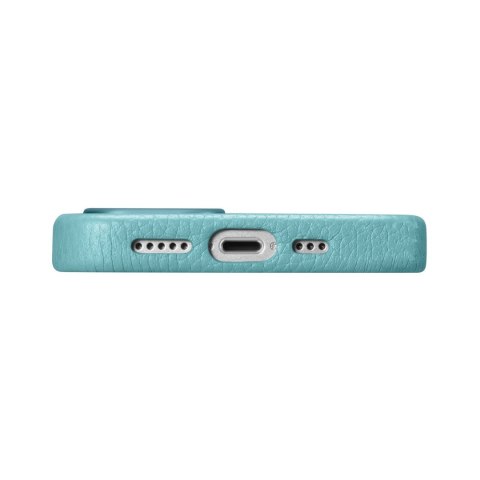 Etui na telefon iPhone 14 Pro Max iCarer Litchi Premium Leather MagSafe zielone