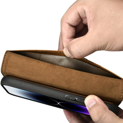 Etui na telefon iPhone 14 Pro Max iCarer Oil Wax Wallet Anti-RFID