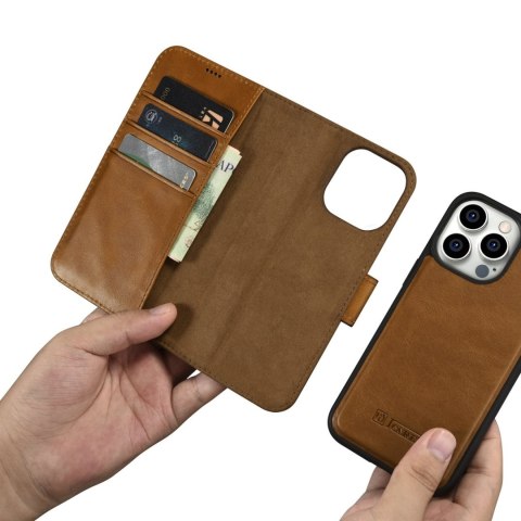 Etui na telefon iPhone 14 Pro Max iCarer Oil Wax Wallet Anti-RFID