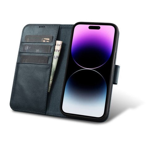 Etui na telefon iPhone 14 Pro Max iCarer Oil Wax Wallet Anti-RFID