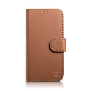 Etui na telefon iPhone 14 Pro Max iCarer Wallet Anti-RFID brązowe