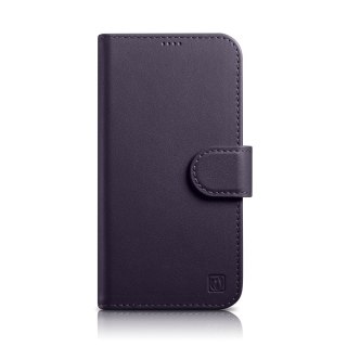 Etui iPhone 14 Pro Max iCarer Wallet Anti-RFID 2in1 ciemnofioletowe