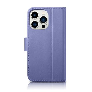 Etui iPhone 14 Pro Max iCarer Wallet Anti-RFID 2in1 jasnofioletowe