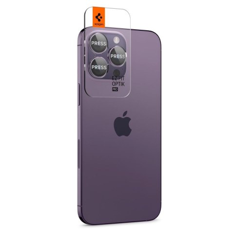 Szkło hartowane iPhone 14 Pro Max Spigen Optik.tr Ez Fit Deep Purple