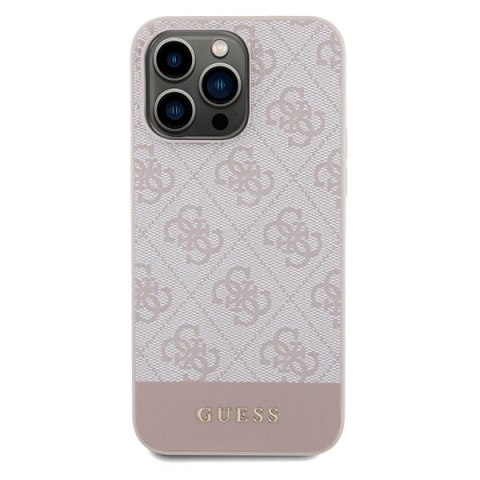 Etui na telefon iPhone 14 Pro Max Guess różowe hard case 4G Stripe