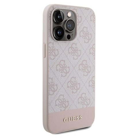 Etui na telefon iPhone 14 Pro Max Guess różowe hard case 4G Stripe