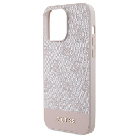 Etui na telefon iPhone 14 Pro Max Guess różowe hard case 4G Stripe