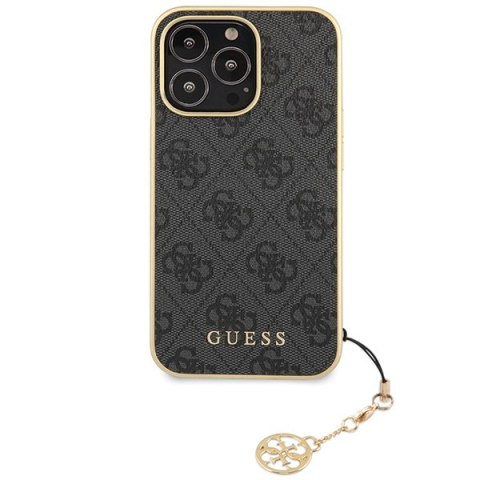 Etui na telefon iPhone 14 Pro Max Guess szare hard case 4G Charms