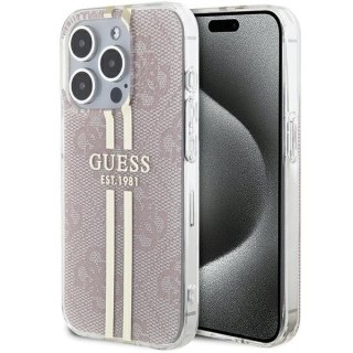 Etui iPhone 14 Pro Max Guess różowe hard case IML 4G Gold Stripe