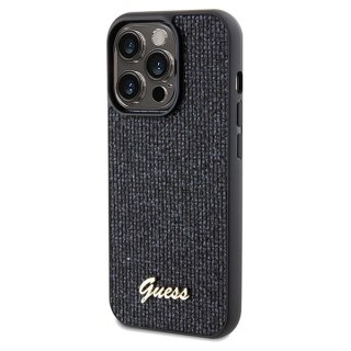 Etui na telefon iPhone 14 Pro Max Guess czarne hard case Disco Metal