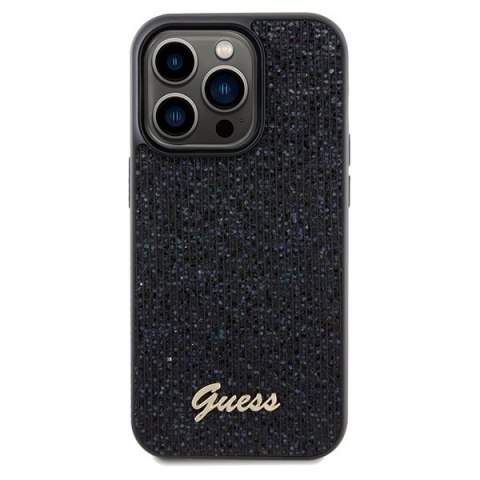 Etui na telefon iPhone 14 Pro Max Guess czarne hard case Disco Metal