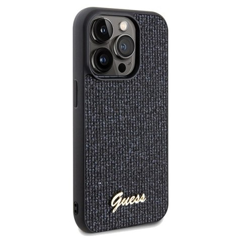 Etui na telefon iPhone 14 Pro Max Guess czarne hard case Disco Metal