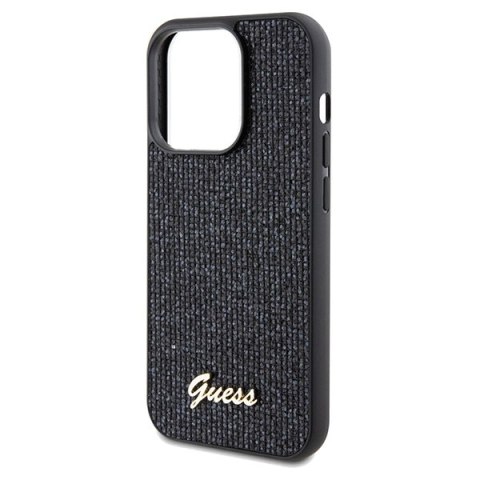 Etui na telefon iPhone 14 Pro Max Guess czarne hard case Disco Metal